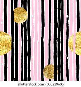 glitter round with pink and black background