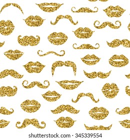 Glitter seamless fashion pattern in gold.