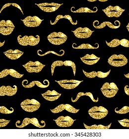 Glitter seamless fashion pattern in gold.