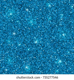 Glitter seamless pattern, blue sparkles. Vector