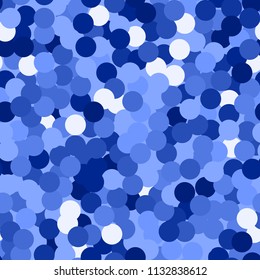 Glitter seamless texture. Actual blue particles. Endless pattern made of sparkling circles. Adorable abstract vector illustration.