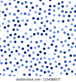 Glitter seamless texture. Actual blue particles. Endless pattern made of sparkling circles. Admirable abstract vector illustration.