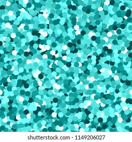 Glitter seamless texture. Actual emerald particles. Endless pattern made of sparkling circles. Astonishing abstract vector illustration.