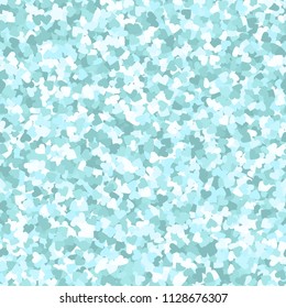 Glitter seamless texture. Actual mint particles. Endless pattern made of sparkling hearts. Outstanding abstract vector illustration.