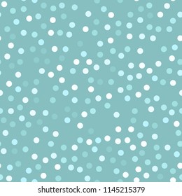 Glitter seamless texture. Actual mint particles. Endless pattern made of sparkling circles. Cool abstract vector illustration.