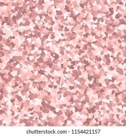 Glitter seamless texture. Actual pink particles. Endless pattern made of sparkling hearts. Posh abstract vector illustration.
