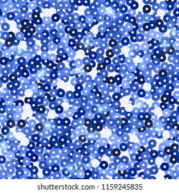 Glitter seamless texture. Admirable blue particles. Endless pattern made of sparkling sequins. Actual abstract vector illustration.