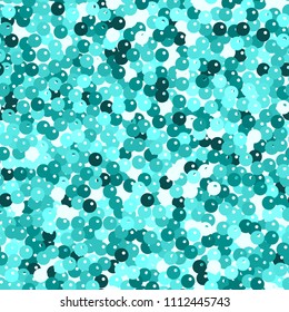 Glitter seamless texture. Admirable emerald particles. Endless pattern made of sparkling spangles. Imaginative abstract vector illustration.