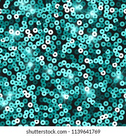 Textura sem emenda brilhante. Admiráveis partículas de esmeralda. Padrão sem fim feito de lantejoulas cintilantes. Ilustração de vetor abstrato vivo.