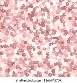 Glitter seamless texture. Admirable pink particles. Endless pattern made of sparkling spangles. Pleasant abstract vector illustration.