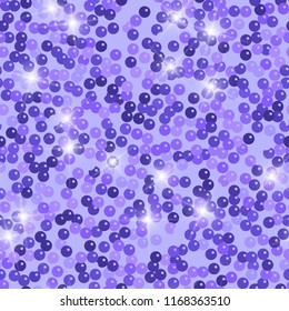 Glitter seamless texture. Admirable purple particles. Endless pattern made of sparkling spangles. Quaint abstract vector illustration.