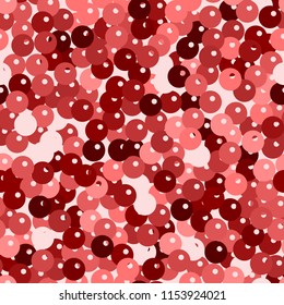 Glitter seamless texture. Admirable red particles. Endless pattern made of sparkling spangles. Ravishing abstract vector illustration.