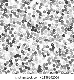 Glitter seamless texture. Admirable silver particles. Endless pattern made of sparkling spangles. Uncommon abstract vector illustration.