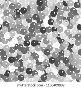Glitter seamless texture. Admirable silver particles. Endless pattern made of sparkling spangles. Tempting abstract vector illustration.