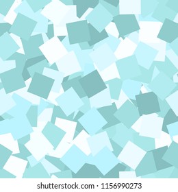 Glitter seamless texture. Adorable mint particles. Endless pattern made of sparkling squares. Charming abstract vector illustration.
