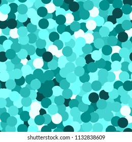 Glitter seamless texture. Emerald particles. Endless pattern made of sparkling circles. Artistic abstract vector illustration.
