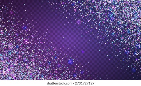 Glitzer-Pailletten-Hintergrund. Holografische glänzende Funkeln für Karneval und Party. Blick auf Luxus mit Bokeh und fallendem Glitzer. Pink Brilliant Light.  Blaue Glitter Pailletten