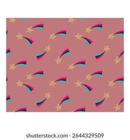  Glitter Shooting Stars Pattern with Colorful Trails