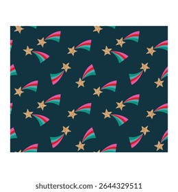  Glitter Shooting Stars Pattern with Colorful Trails
