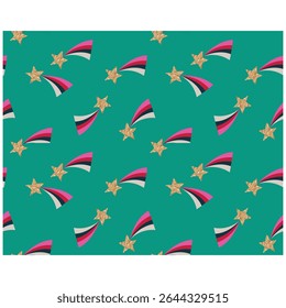  Glitter Shooting Stars Pattern with Colorful Trails