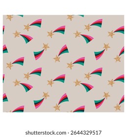  Glitter Shooting Stars Pattern with Colorful Trails