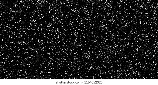 A glitter of silver particles of confetti on a black background. Illustration of randomly falling shiny particles. Decorative element. Luxury background for your design, cards, invitations, gift, vip.