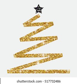 Glitter simple Christmas tree in vector format.