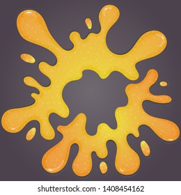 Glitter slime dripping on light background. Glossy texture. Vector illustration