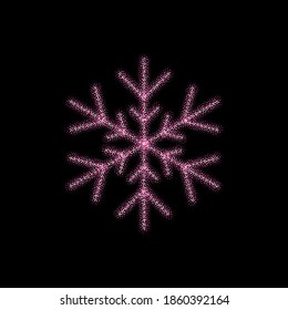 Brillo de nieve brillante sobre fondo negro para el diseño decorativo. Feliz Navidad. Resumen de copo de nieve brillante. Celebración de Navidad. Textura de vacaciones. Celebración de plantilla. Cartel de Navidad. Elemento de diseño