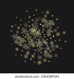 El marco de los copos de nieve brillan sobre el fondo negro. Ventana de invierno. Luminoso marco de Navidad y Año Nuevo para certificado de regalo, anuncios, pancartas, folletos. Invitación a la fiesta de la caída de la nieve con brillantes copos de nieve