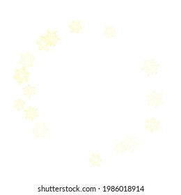 Glitter snowflakes frame on white horizontal background. Luxurious festive background for your Christmas and New Year Design of banners, cards, posters, wallpapers. Seasonal winter symbols.