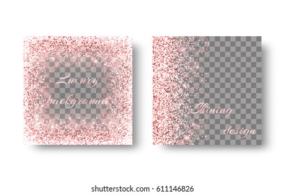 Glitter sparkle background with christmas lights. Dust texture on a transparent backdrop.