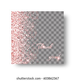 Glitter sparkle background with light rays. Particles abstract on a transparent backdrop.