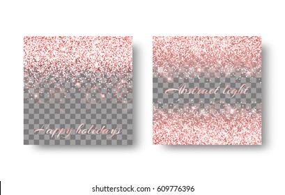 Glitter sparkle background with shining light. Christmas decoration on a transparent backdrop.