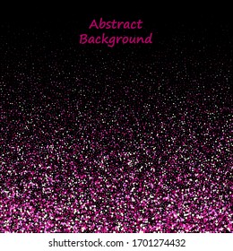 glitter sparkle confetti explosion background or party invite for happy birthday frame, wedding border, Valentine’s Day love beauty, Christmas card or new years eve fireworks burst. purple ballls
