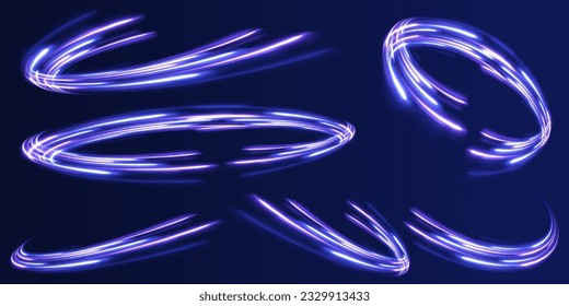 Recorrido de estrella brillante, efecto de luz, ilustración del vector de flujo de ondas abstractas. Concepto de liderazgo en negocios, productos de alta tecnología, diseño vectorial de ciencia de gusanos de velocidad warp.	