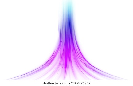 Glitter sparkle star trail, light effect, abstract waves flow vector illustration. Abstract neon rays of light on a transparent background in PNG format. Purple speeds on the expressway.	