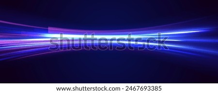 Glitter sparkle star trail, light effect, abstract waves flow vector illustration. Vector image of colorful light trails with motion blur effect, long time exposure isolated on background.	