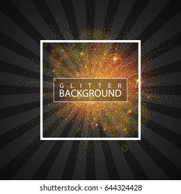 Glitter sparkles on dark background. Star dust sparks on dark background, shimmering star lights, confetti