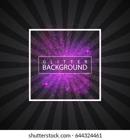 Glitter sparkles on dark background. Star dust sparks on dark background, shimmering star lights, confetti