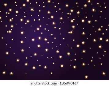 Glitter sparkles on night sky background. Vector Illustration EPS10