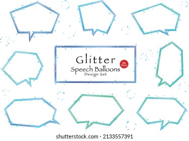 Glitter Speech Balloons Design Set