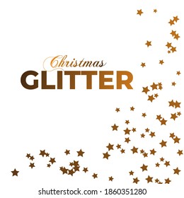 Glitter star christmas with gold color. isolated background