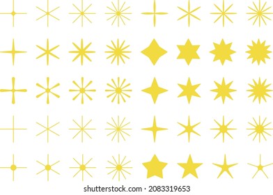 Glitter and star icon set