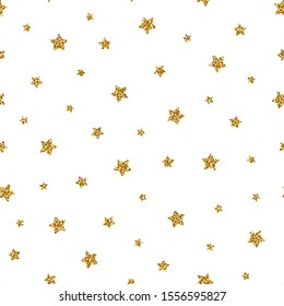 Glitter star seamless pattern on white background. Great for wallpaper, web background, wrapping paper, fabric, packaging, greeting cards, invitations and more.