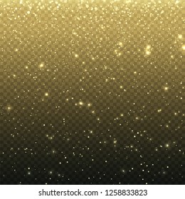 Glitter stardust particles. Lights effect isolated on transparent background. Graphic concept for your design
