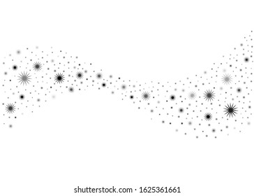 Glitter stream of sparkles on transparent background. Glowing burst effect. Silver stream of sparks. Smoke imitation. Light burst effect.