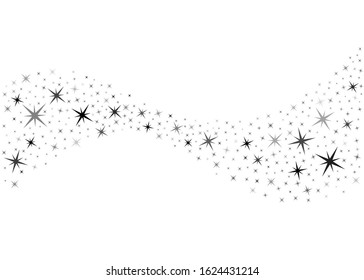 Glitter stream of sparkles. Stars dust wave abstract background.