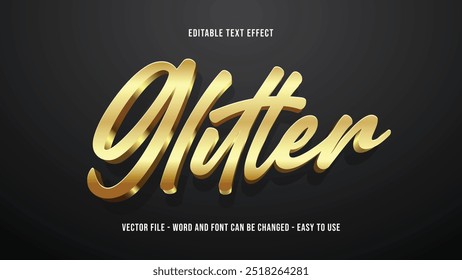 Glitter text effect, luxury text style effect