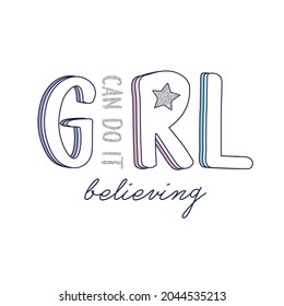 glitter text star color line shine tee summer textile graphic modern fashion doodle  illustration art vector slogan
